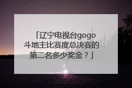 辽宁电视台gogo斗地主比赛度总决赛的第二名多少奖金？